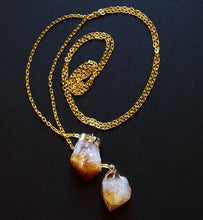 Load image into Gallery viewer, Citrine Wrap Necklace, Gold Citrine Lariat Necklace