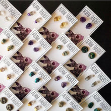 Load image into Gallery viewer, Peacock Ore Cluster Stud Earrings, Raw Peacock Ore Earrings