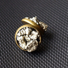 Load image into Gallery viewer, Pyrite Cluster Stud Earrings, Raw Pyrite Earrings