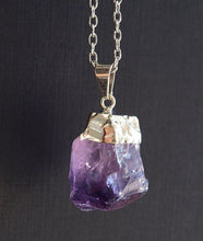 Load image into Gallery viewer, Raw Amethyst Crystal Statement Necklace