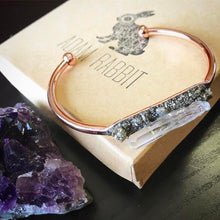 Load image into Gallery viewer, Rose Gold Pyrite and Quartz Bracelet