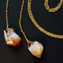 Load image into Gallery viewer, Citrine Wrap Necklace, Gold Citrine Lariat Necklace