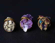 Load image into Gallery viewer, Amethyst Cluster Stud Earrings, Raw Amethyst Earrings