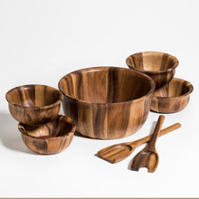 Load image into Gallery viewer, Soro Large Salad Bowl with servers & 4 Individuals bowls