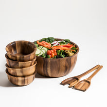 Load image into Gallery viewer, Soro Large Salad Bowl with servers & 4 Individuals bowls