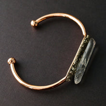 Load image into Gallery viewer, Rose Gold Pyrite and Quartz Bracelet