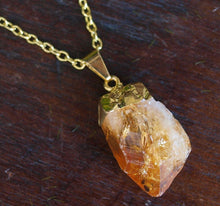 Load image into Gallery viewer, Gold Raw Citrine Crystal Statement Necklace