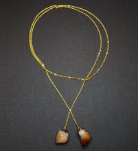 Load image into Gallery viewer, Citrine Wrap Necklace, Gold Citrine Lariat Necklace