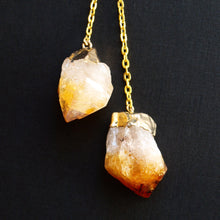 Load image into Gallery viewer, Citrine Wrap Necklace, Gold Citrine Lariat Necklace
