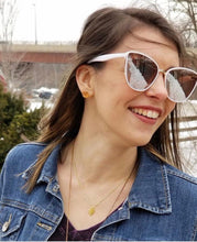 Load image into Gallery viewer, Raw Citrine Chunk Earrings, Geo Earrings, Rock Stud Earrings, Crystal Earrings
