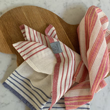 Load image into Gallery viewer, Sustainable Striped Mediterranean Style Tablecloth Set - Magenta
