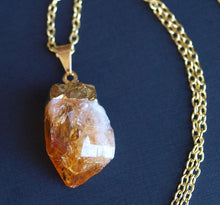 Load image into Gallery viewer, Gold Raw Citrine Crystal Statement Necklace
