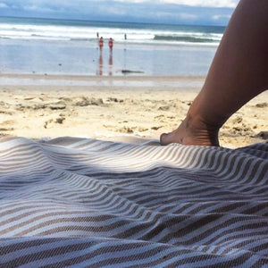 Striped Ultra Soft Eco-Friendly Turkish Towel - Beige
