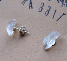 Load image into Gallery viewer, Raw Quartz Chunk Earrings, Geo Earrings, Rock Stud Earrings, Crystal Earrings
