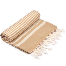 Load image into Gallery viewer, Striped Ultra Soft Eco-Friendly Turkish Towel - Beige
