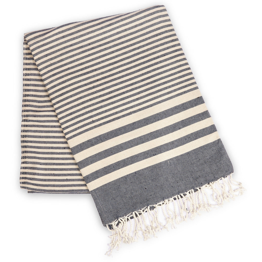 Striped Ultra Soft Eco-Friendly Towel - Navy Blue