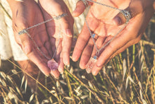 Load image into Gallery viewer, Raw Amethyst Crystal Statement Necklace
