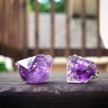 Load image into Gallery viewer, Raw Amethyst Earrings, Raw Stud Earrings
