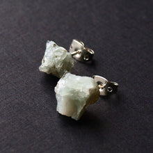 Load image into Gallery viewer, Raw Emerald Earrings, Emerald Studs
