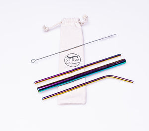 Reusable Steel Straw Variety 3-in-1 Pack