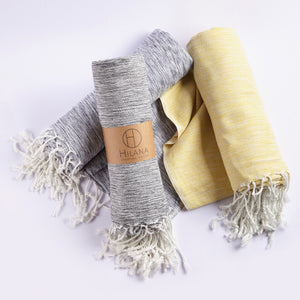 Eco-friendly Ultra Soft Marbled Blanket Throw - Yellow